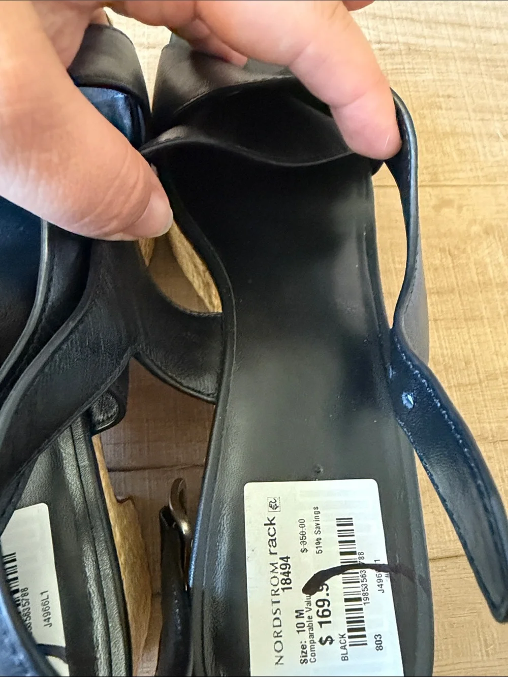 Vince Black Leather Crisscross Platform Slingback Sandal